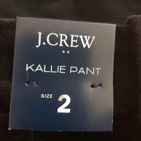 NWT J.Crew Kallie Black Velvet Straight Leg 98% Cotton Stretch Mid Rise Pants 2 - Picture 13 of 16